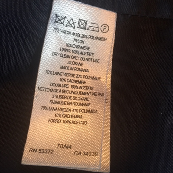 French Connection  Navy  Ruffle Peacoat  Sz 6 - Picture 8 of 8